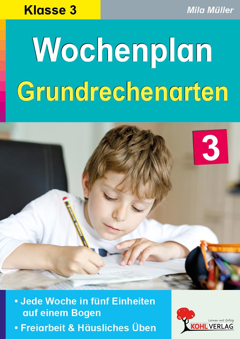 Vorderes Coverbild Wochenplan Grundrechenarten / Klasse 3