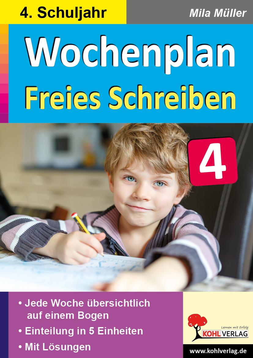 Vorderes Coverbild Wochenplan Freies Schreiben / Klasse 4