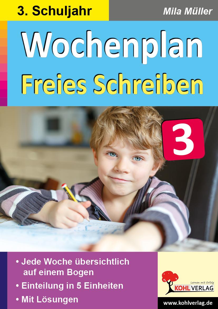 Vorderes Coverbild Wochenplan Freies Schreiben / Klasse 3