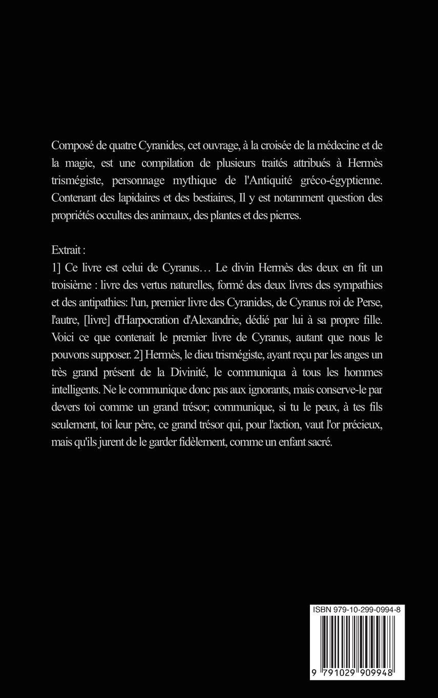 Rückseitencover Le Livre des Cyranides