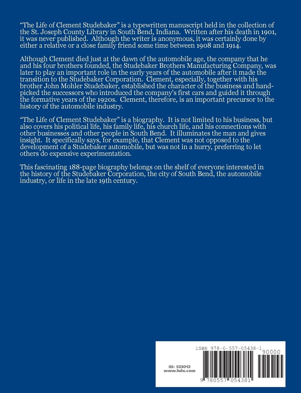 Rückseitencover The Life of Clement Studebaker