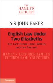 Vorderes Coverbild English Law Under Two Elizabeths