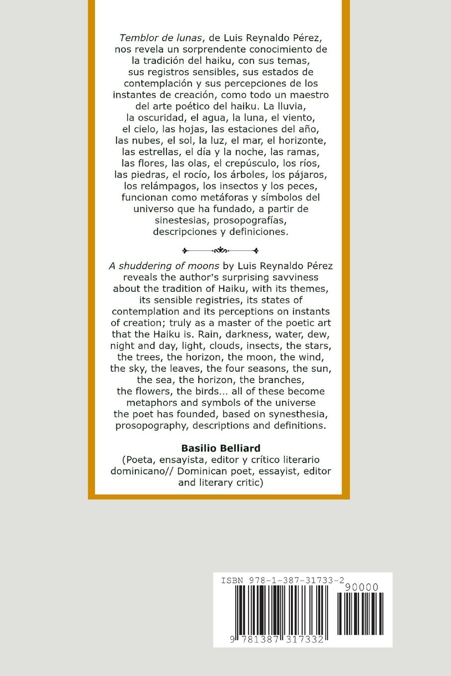 Rückseitencover Temblor de lunas/Shuddering of moons