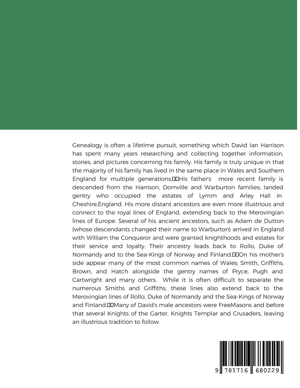 Rückseitencover Harrison, Domville, Warburton and Allied Families Vol 1