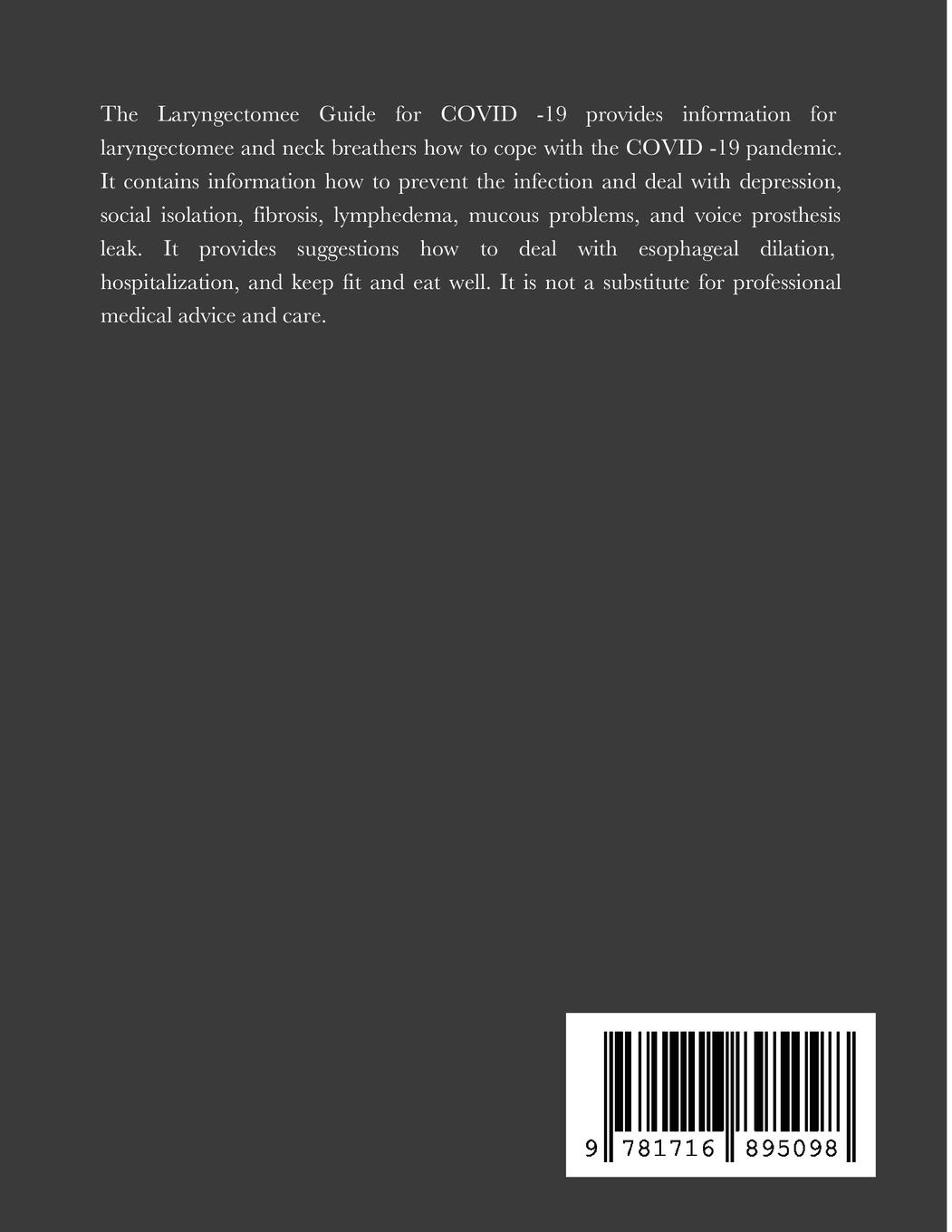 Rückseitencover THE LARYNGECTOMEE GUIDE FOR COVID -19 PANDEMIC