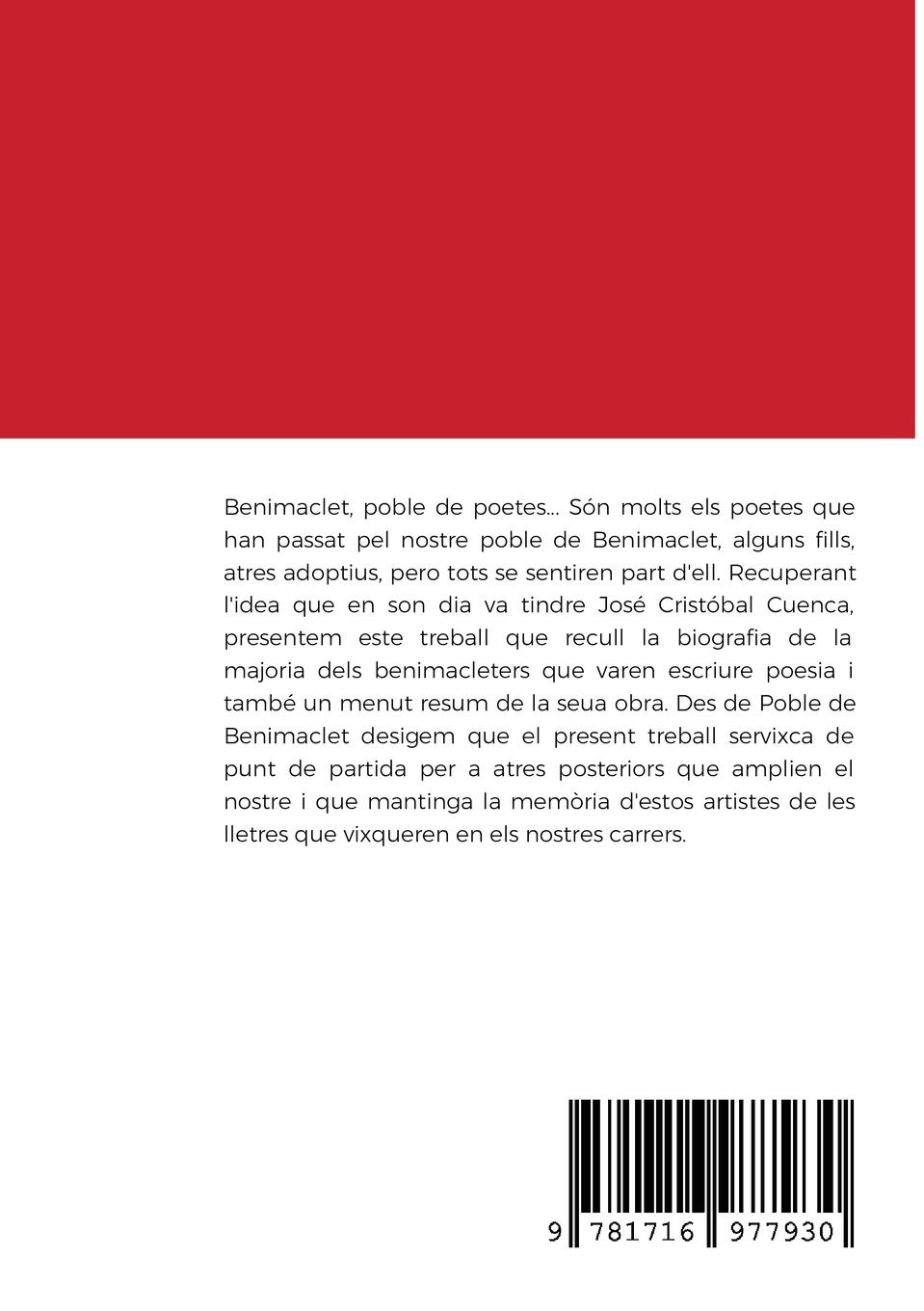 Rückseitencover Benimaclet, poble de poetes