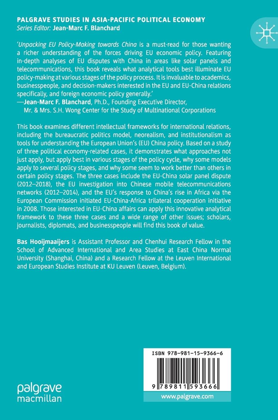 Rückseitencover Unpacking EU Policy-Making towards China