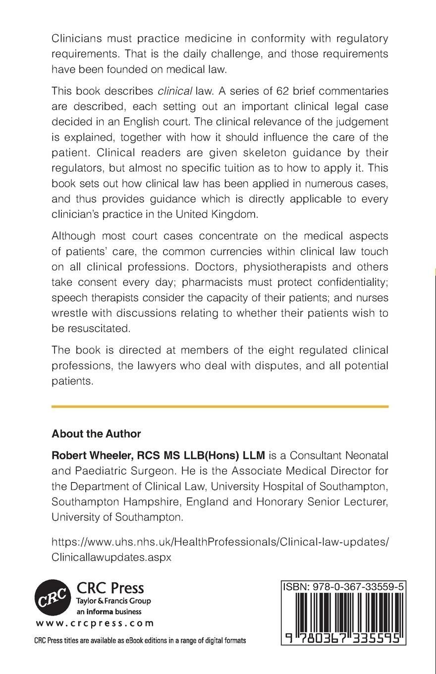 Rückseitencover Clinical Law for Clinical Practice
