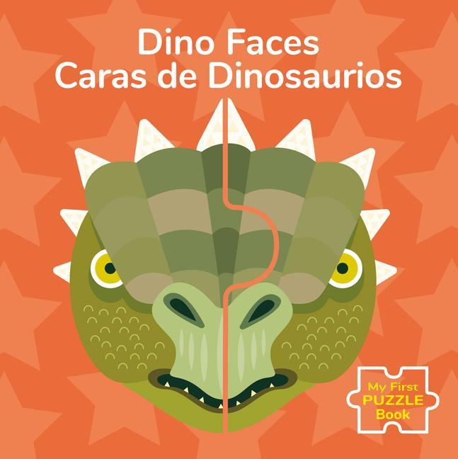 Vorderes Coverbild Dino Faces/Caras de Dinosaurios
