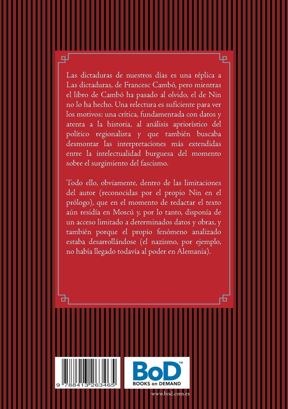 Rückseitencover Las dictaduras de nuestros días