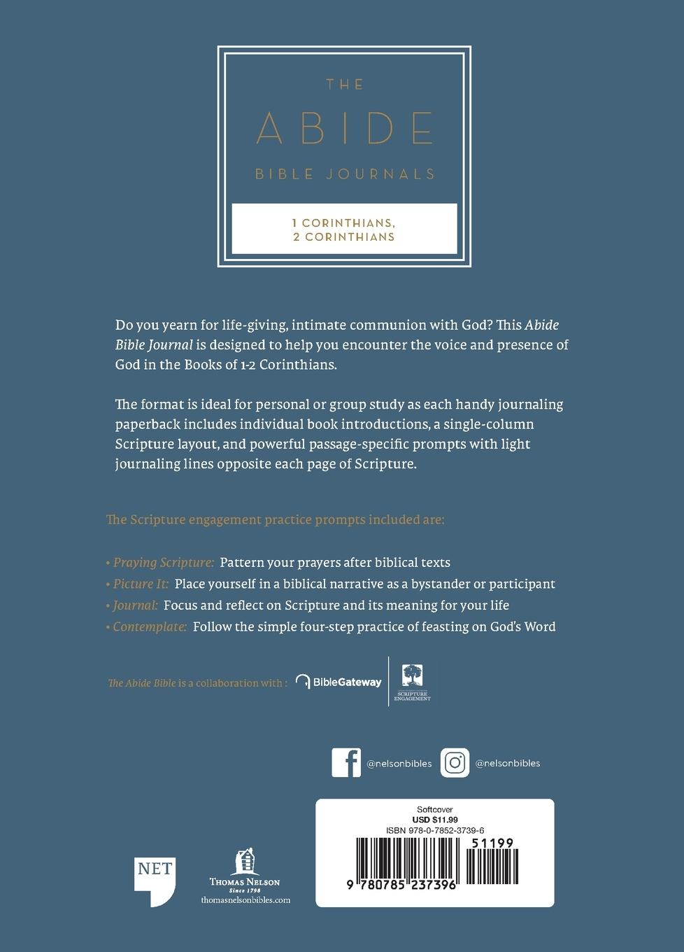 Rückseitencover NET Abide Bible Journal - 1-2 Corinthians, Paperback, Comfort Print | Softcover