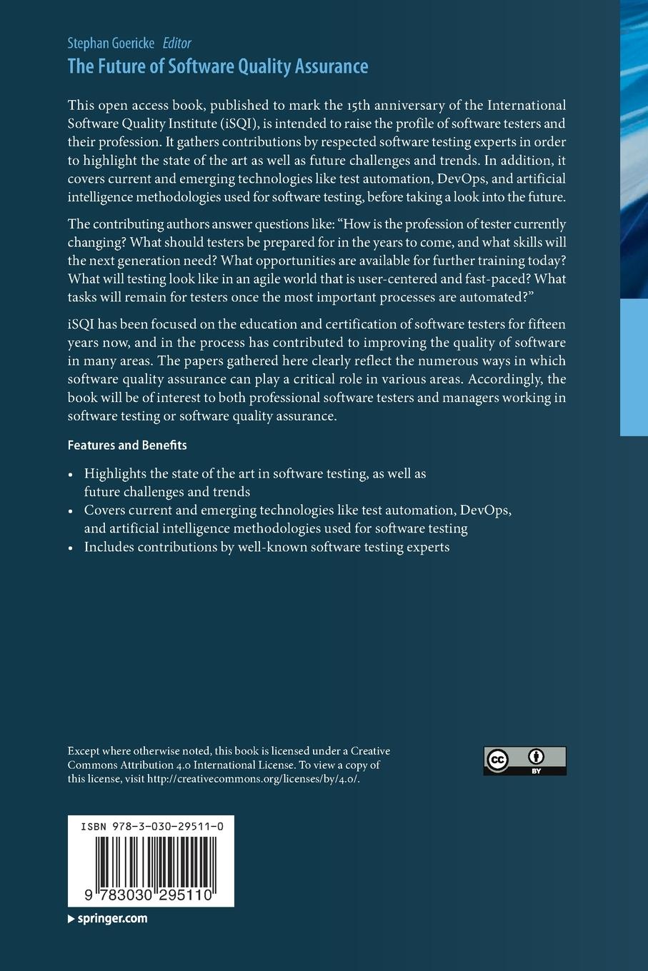 Rückseitencover The Future of Software Quality Assurance