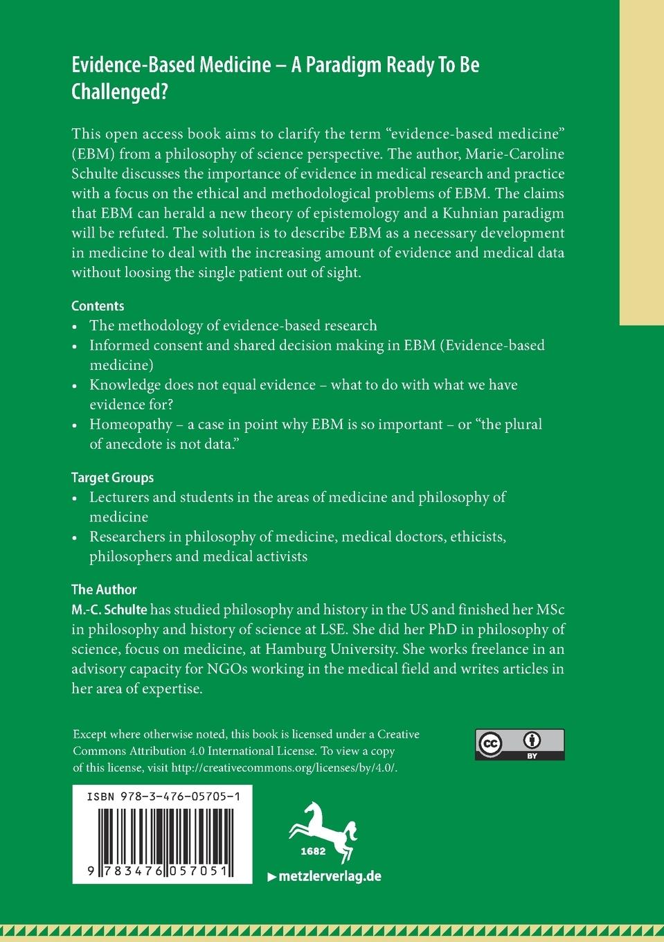 Rückseitencover Evidence-Based Medicine - A Paradigm Ready To Be Challenged?