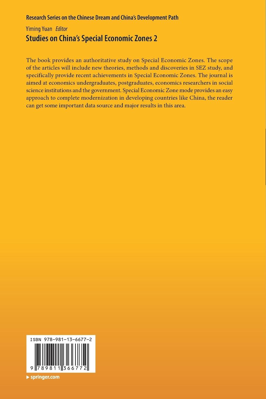 Rückseitencover Studies on China's Special Economic Zones 2