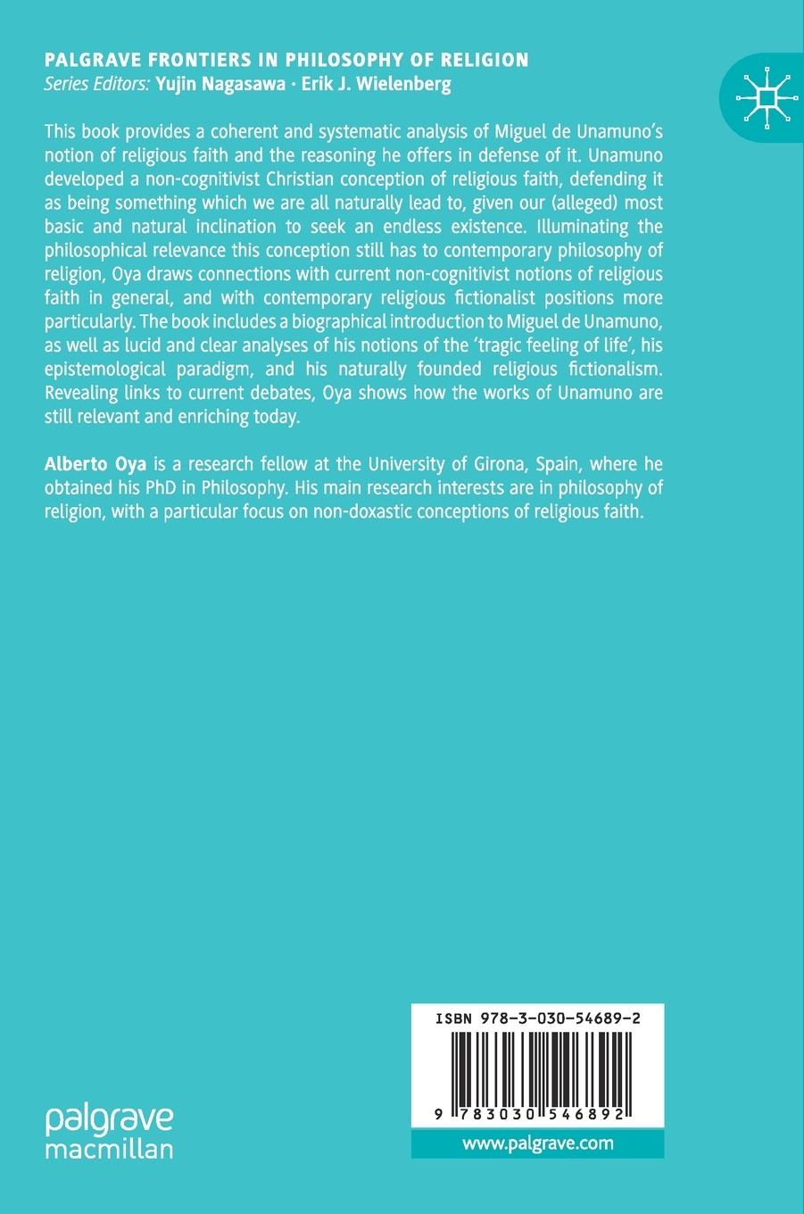 Rückseitencover Unamuno's Religious Fictionalism