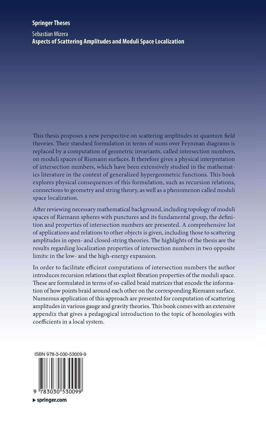 Rückseitencover Aspects of Scattering Amplitudes and Moduli Space Localization