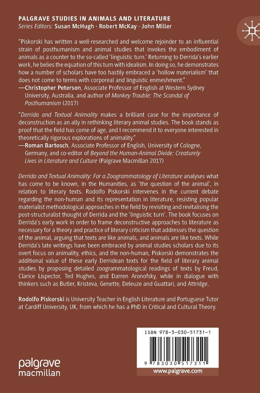 Rückseitencover Derrida and Textual Animality