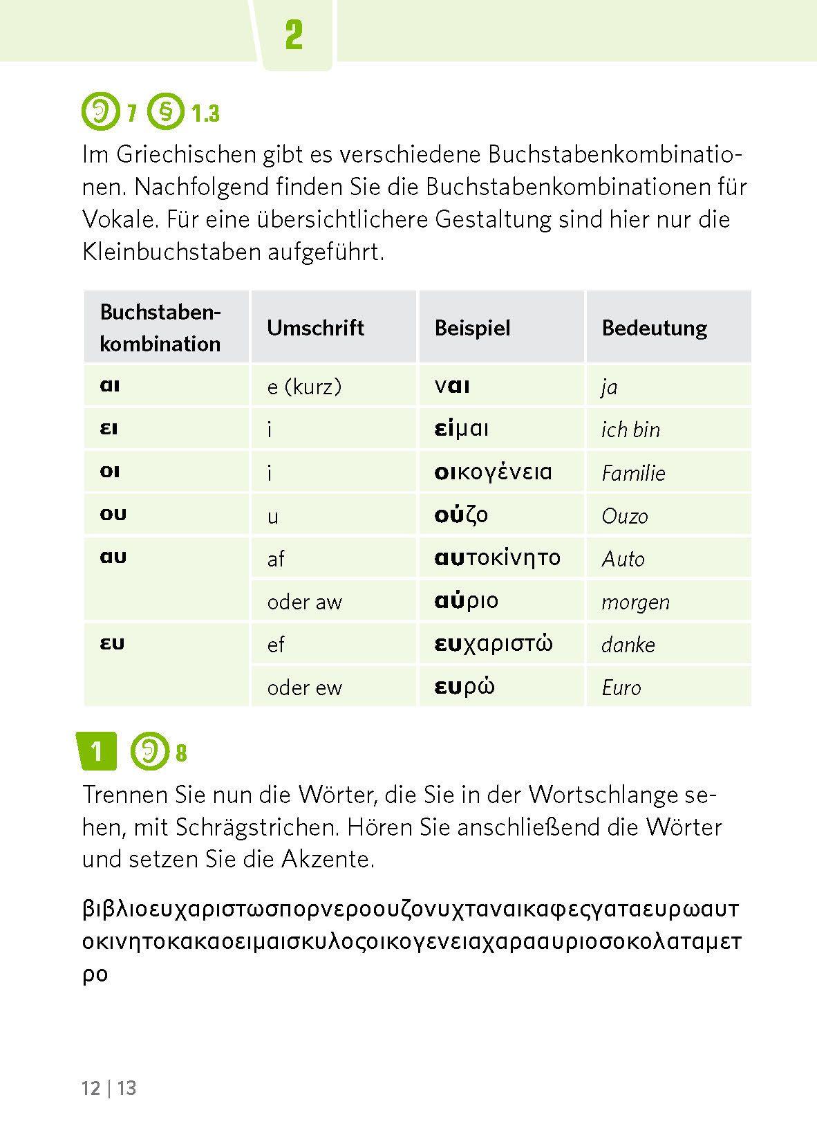 Beispielinhalt (Bild) PONS Pocket-Sprachkurs Griechisch