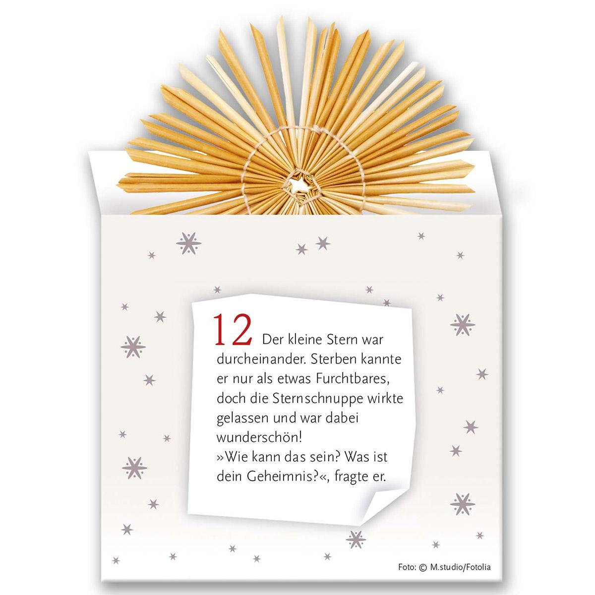 Beispielinhalt (Bild) Der Strohsterne-Adventskalender