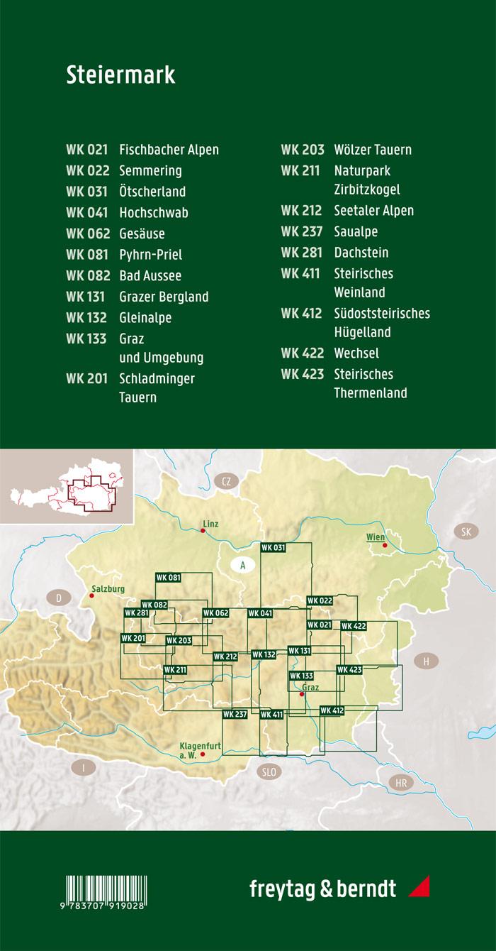 Rückseitencover Steiermark, Wanderkarten Set 1:50.000
