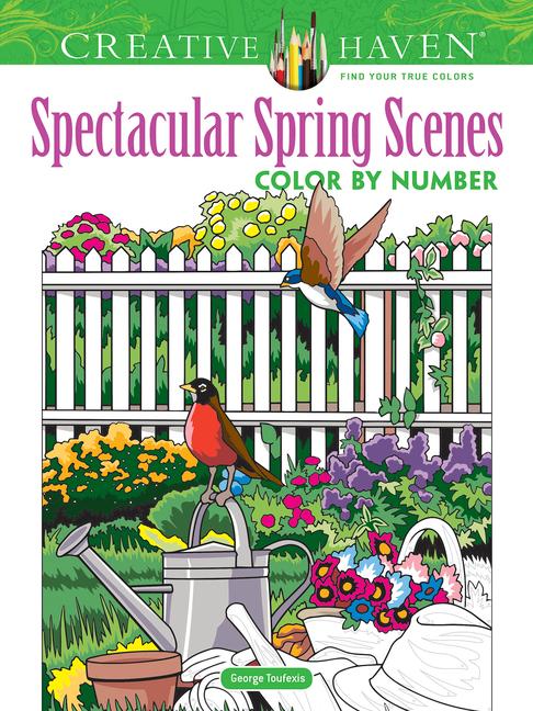Vorderes Coverbild Creative Haven Spectacular Spring Scenes Color by Number