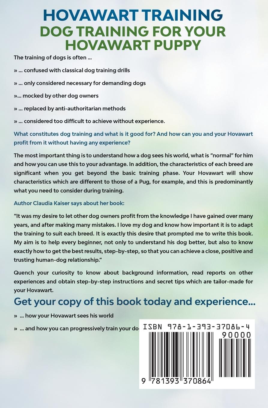 Rückseitencover Hovawart Training - Dog Training for your Hovawart puppy