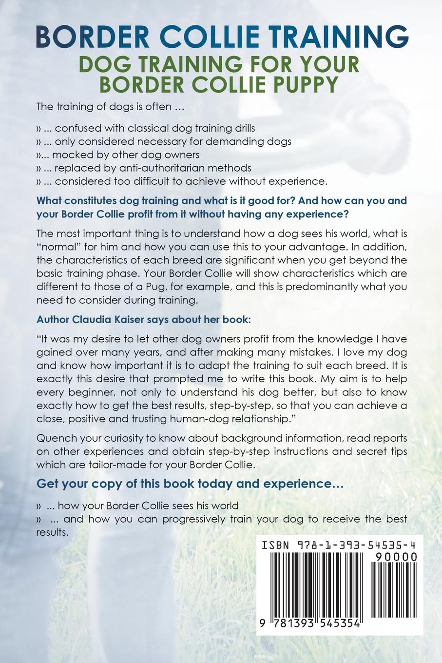 Rückseitencover Border Collie Training - Dog Training for your Border Collie puppy