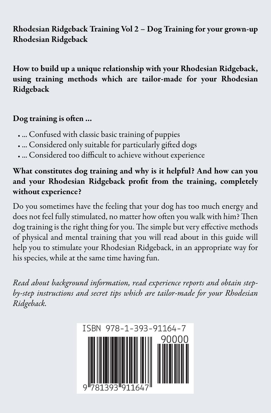 Rückseitencover Rhodesian Ridgeback Training Vol 2 – Dog Training for your grown-up Rhodesian Ridgeback
