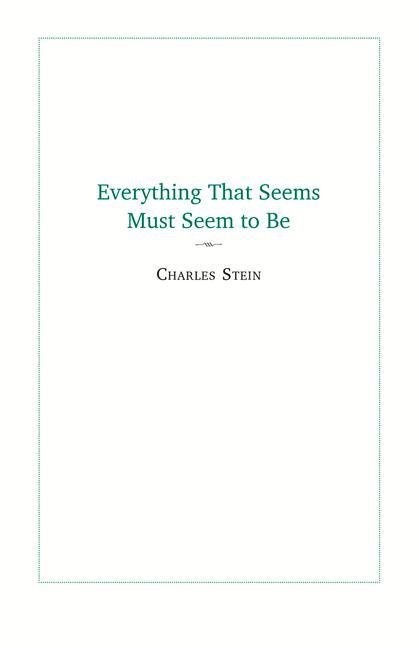 Vorderes Coverbild Everything That Seems Must Seem to Be