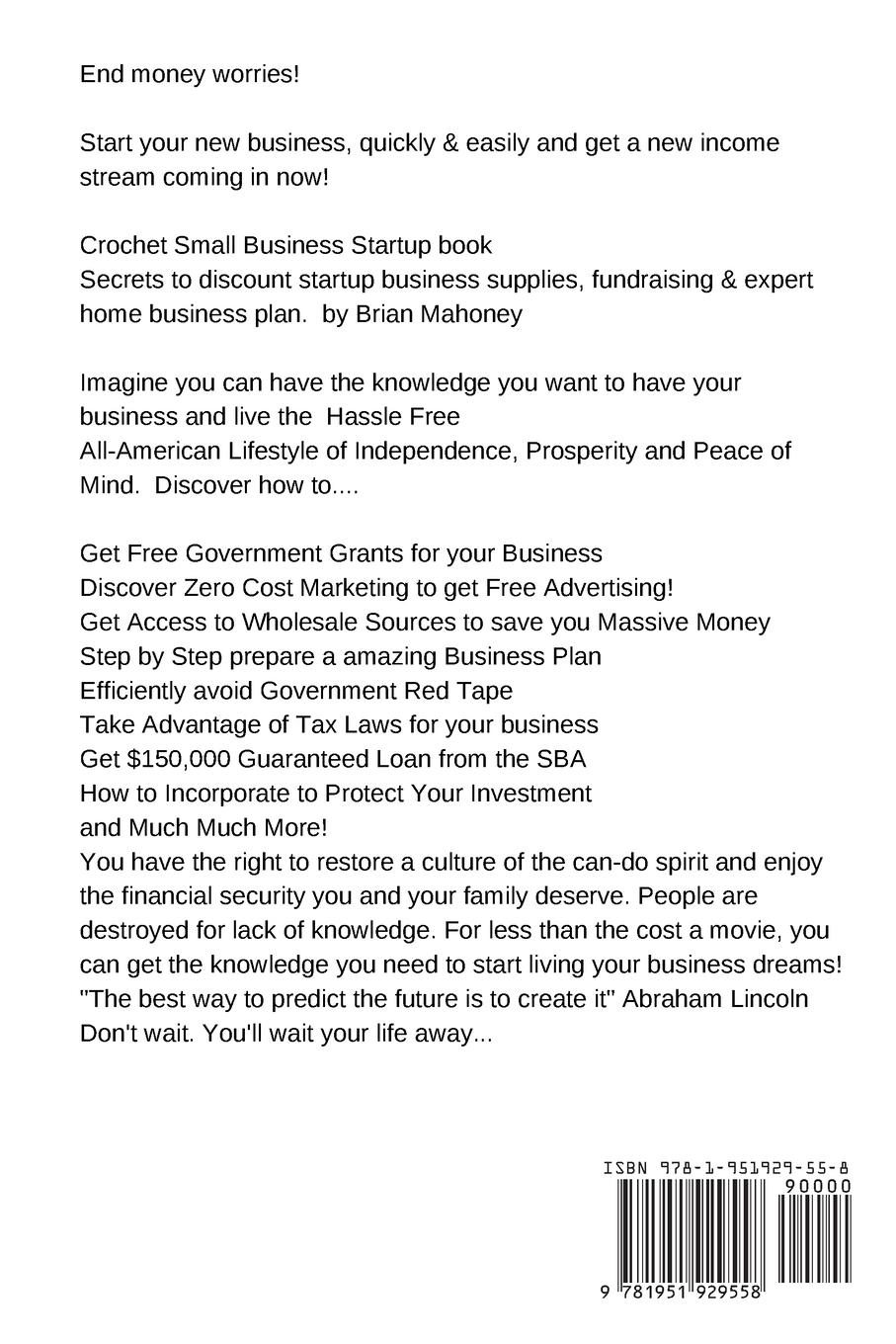 Rückseitencover Crochet  Small Business Startup book