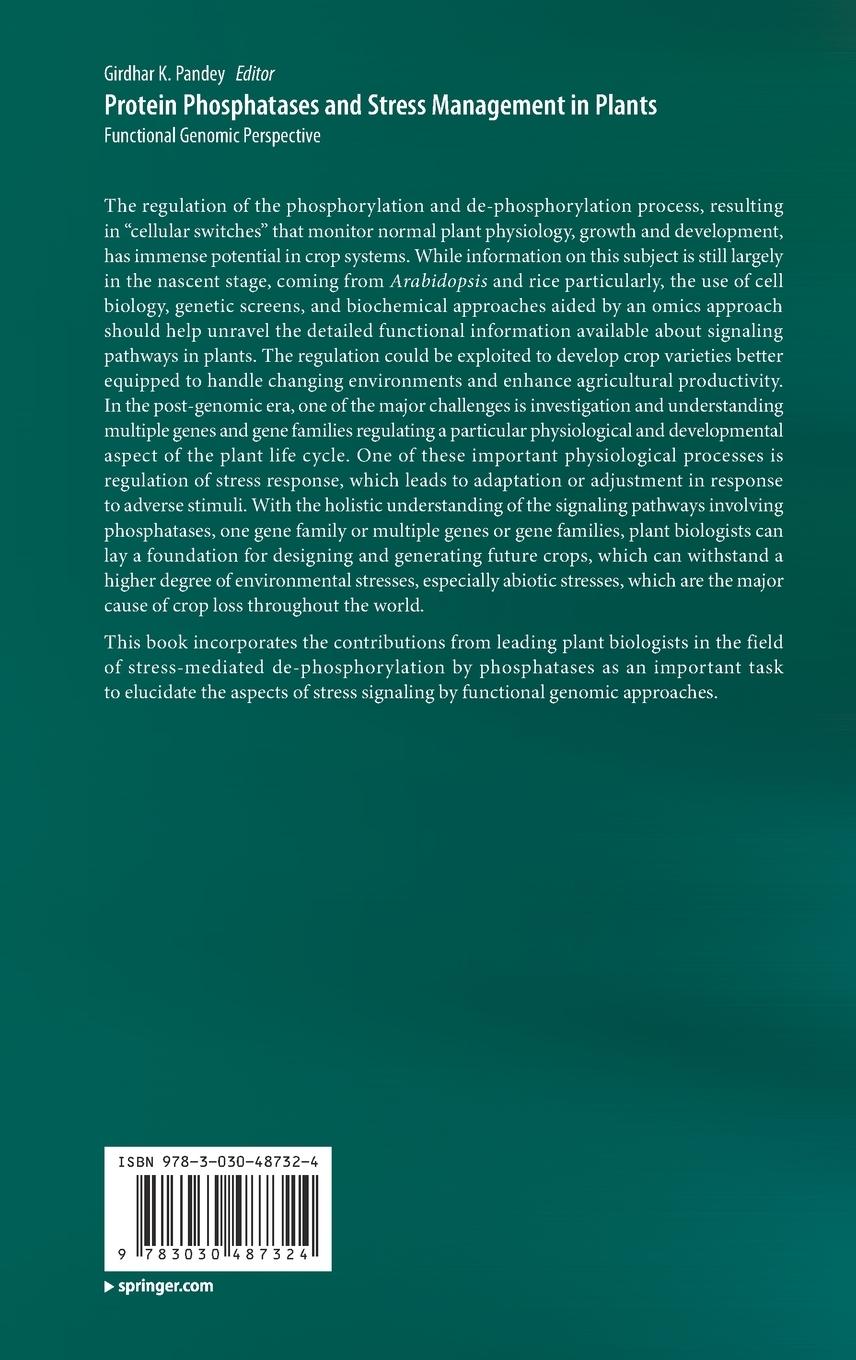 Rückseitencover Protein Phosphatases and Stress Management in Plants