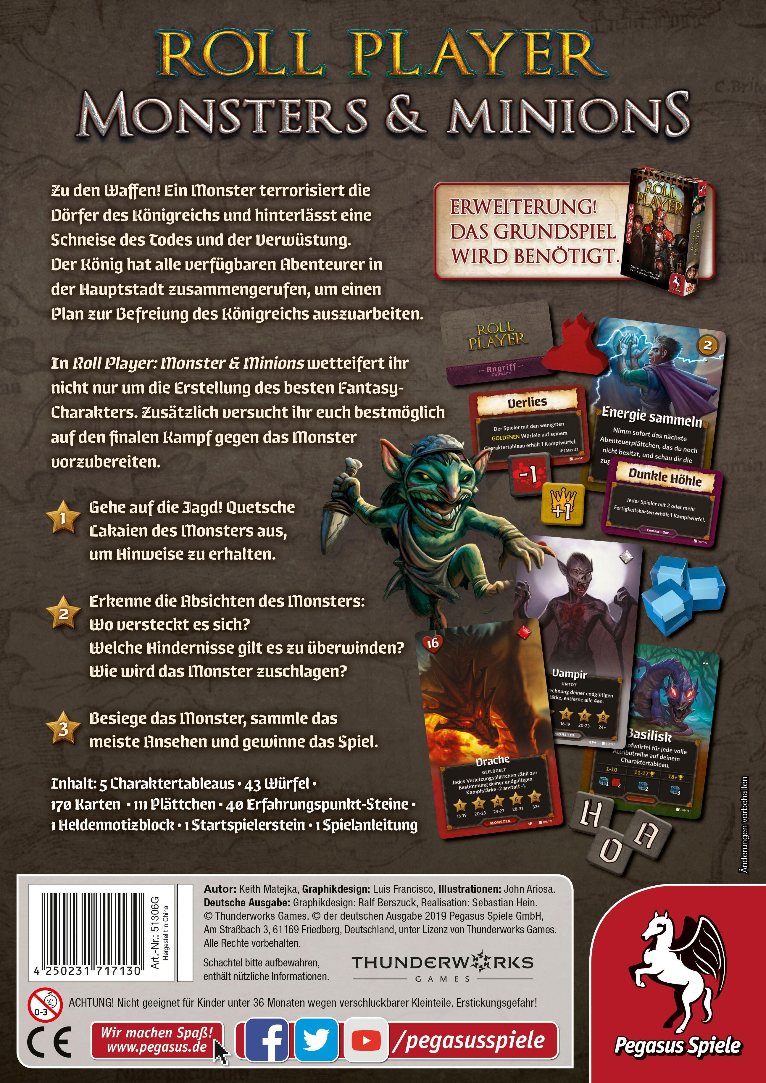 Beispielinhalt (Bild) Roll Player: Monsters & Minions [Erweiterung]