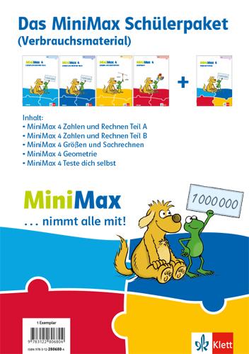 Vorderes Coverbild MiniMax 4. Paket für Lernende (5 Hefte: Zahlen und Rechnen A, Zahlen und Rechnen B, Größen und Sachrechnen, Geometrie, Teste-dich-selbst) - Verbrauchsmaterial Klasse 4