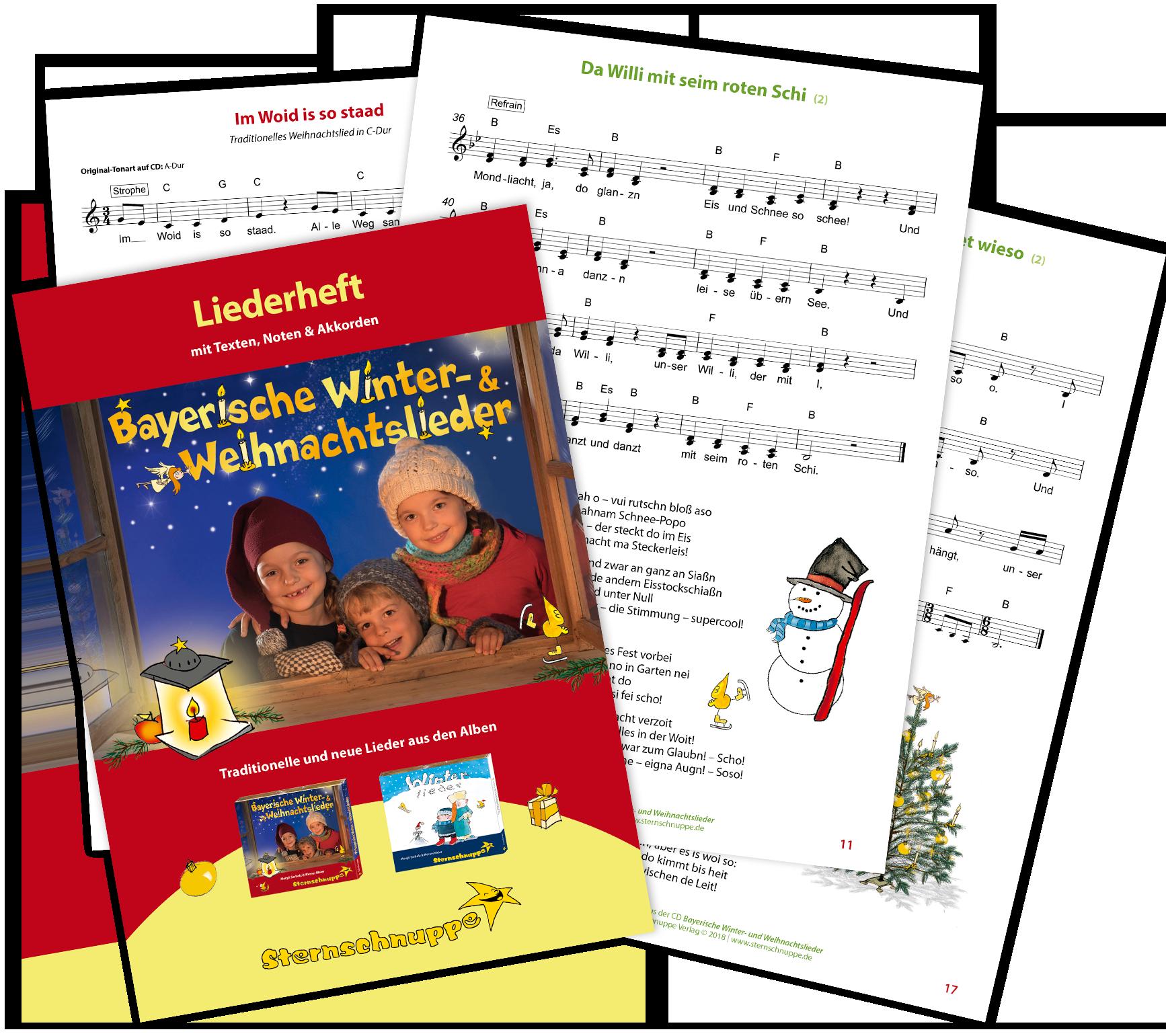Beispielinhalt (Bild) Liederheft Bayerische Winter- und Weihnachtslieder