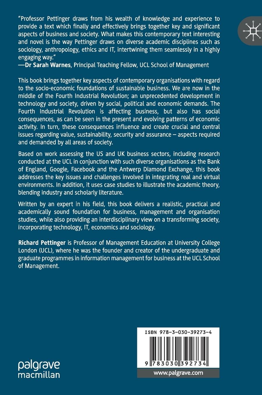 Rückseitencover The Socio-Economic Foundations of Sustainable Business