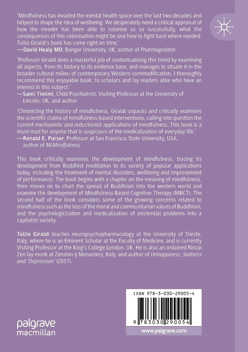 Rückseitencover Psychotherapy, Mindfulness and Buddhist Meditation