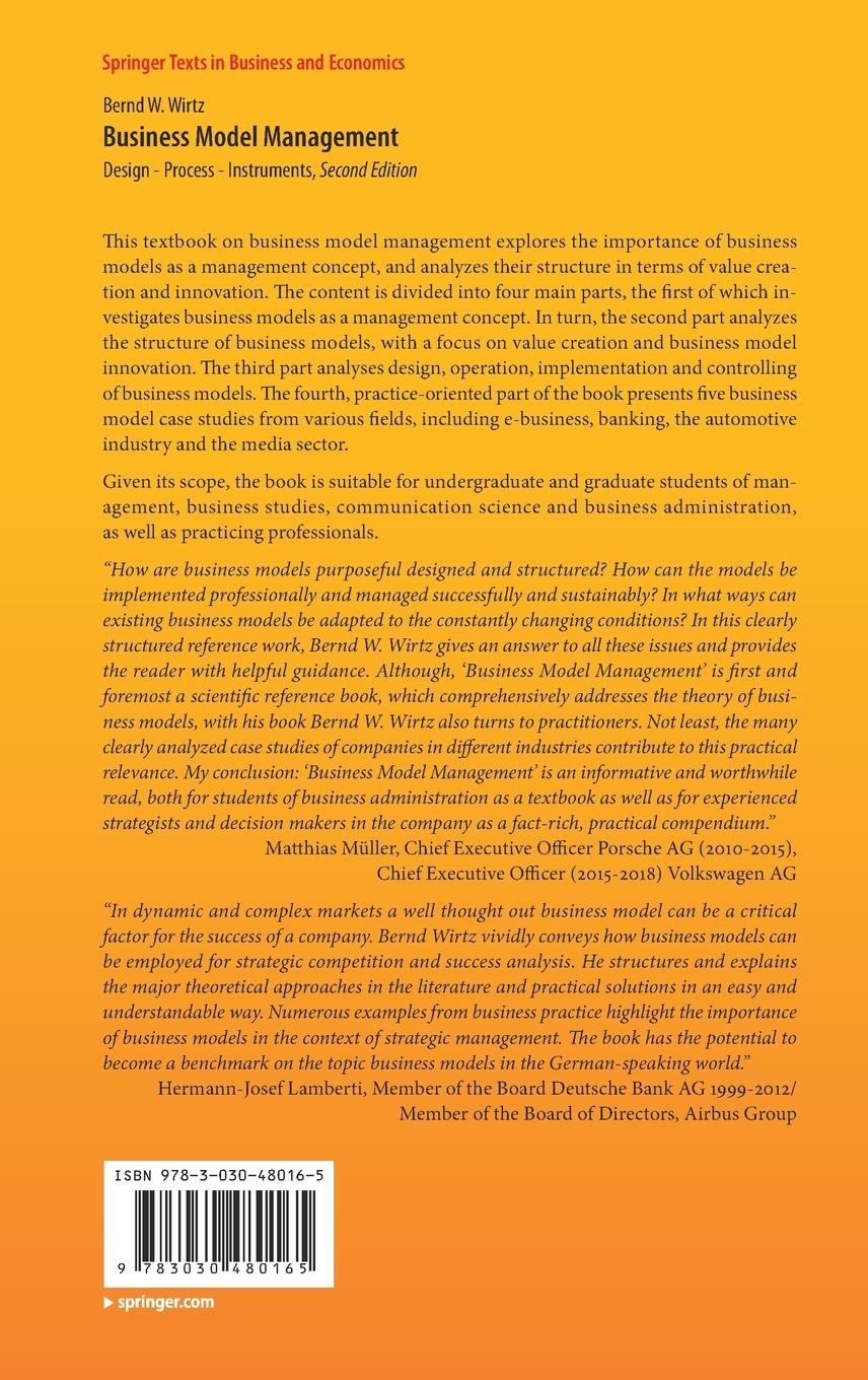 Rückseitencover Business Model Management