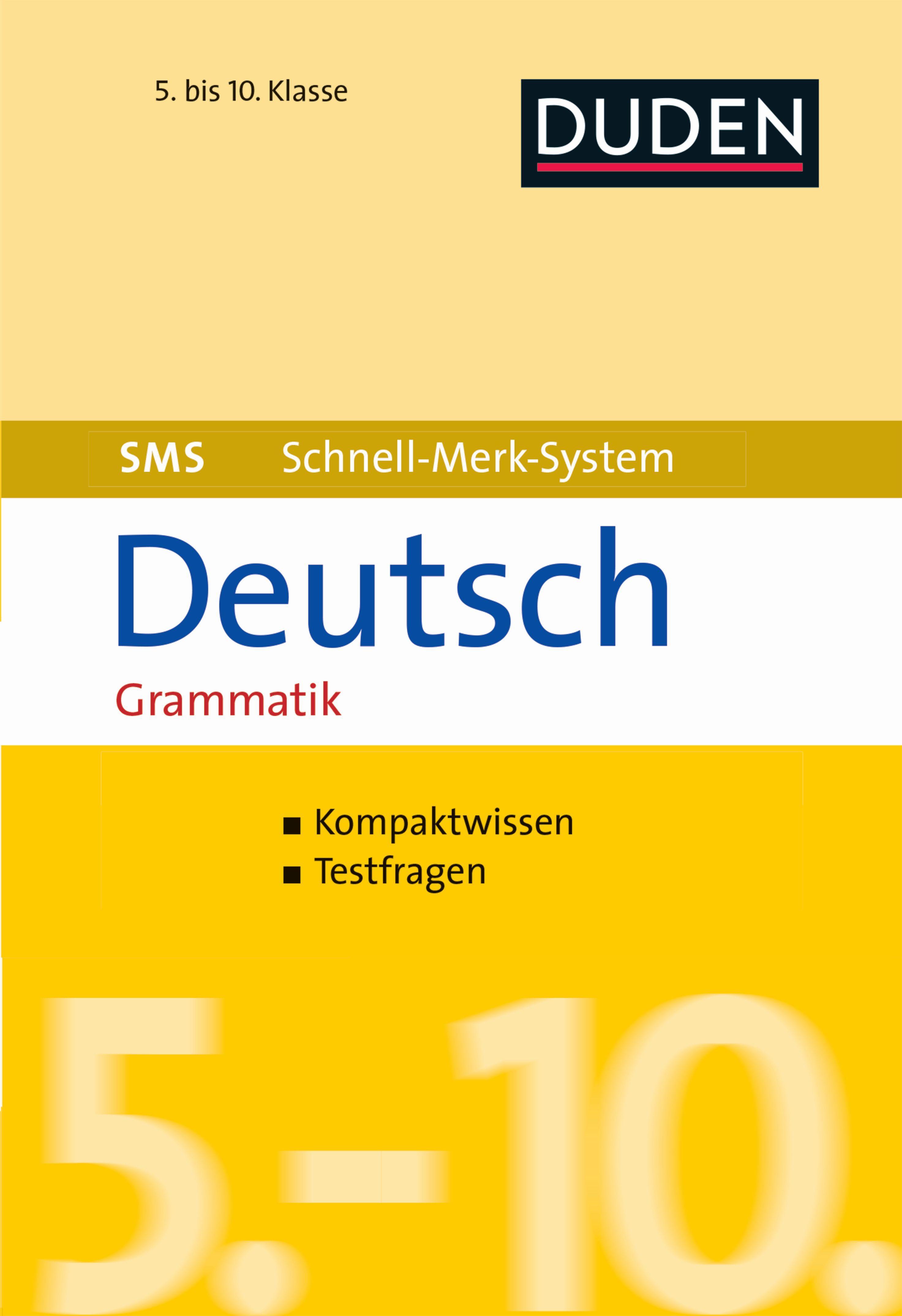 Vorderes Coverbild SMS Deutsch - Grammatik 5.-10. Klasse