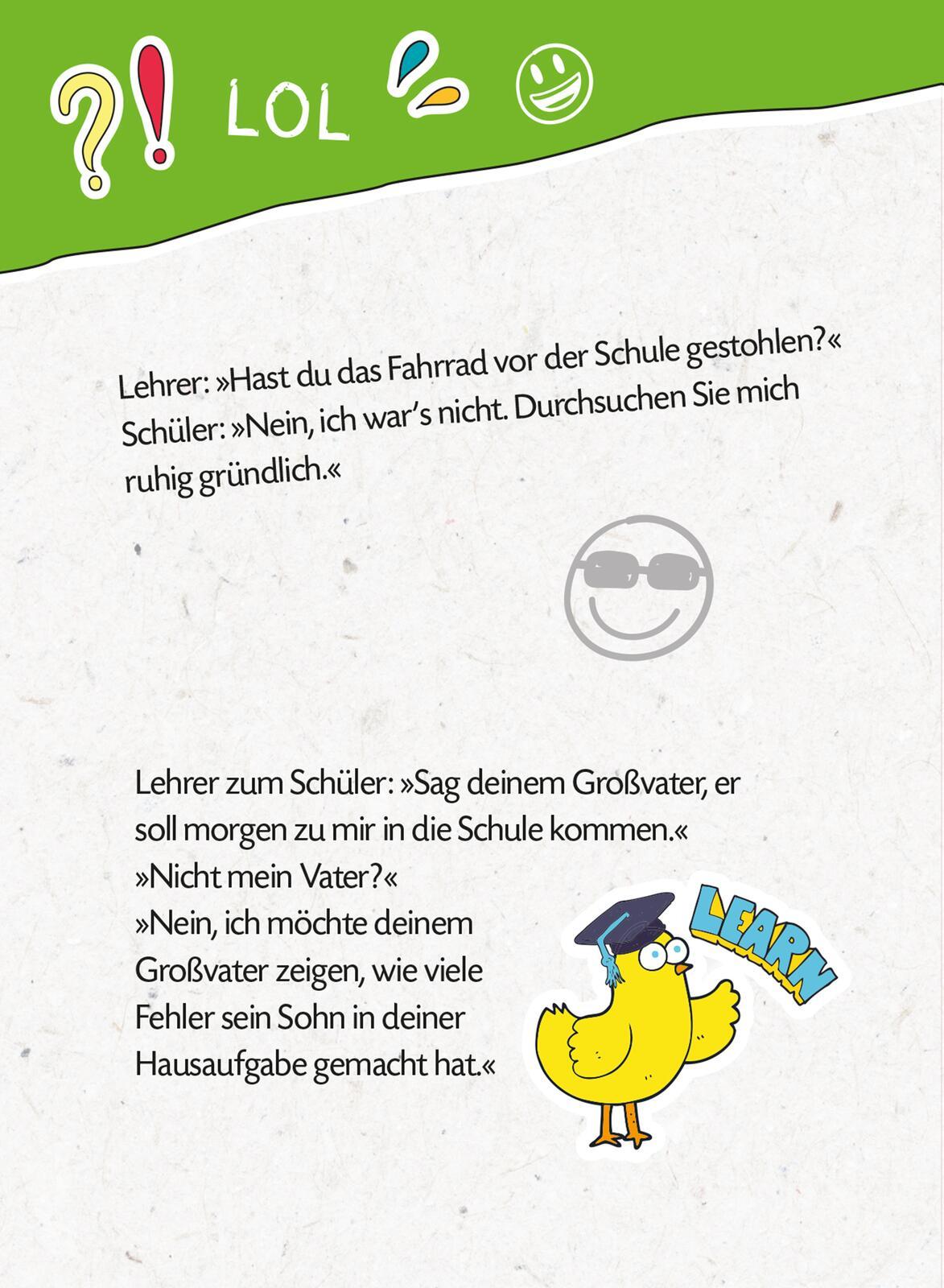 Beispielinhalt (Bild) Mein dickes Schüler-Witzebuch