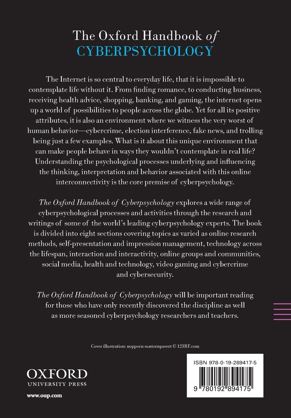 Rückseitencover The Oxford Handbook of Cyberpsychology