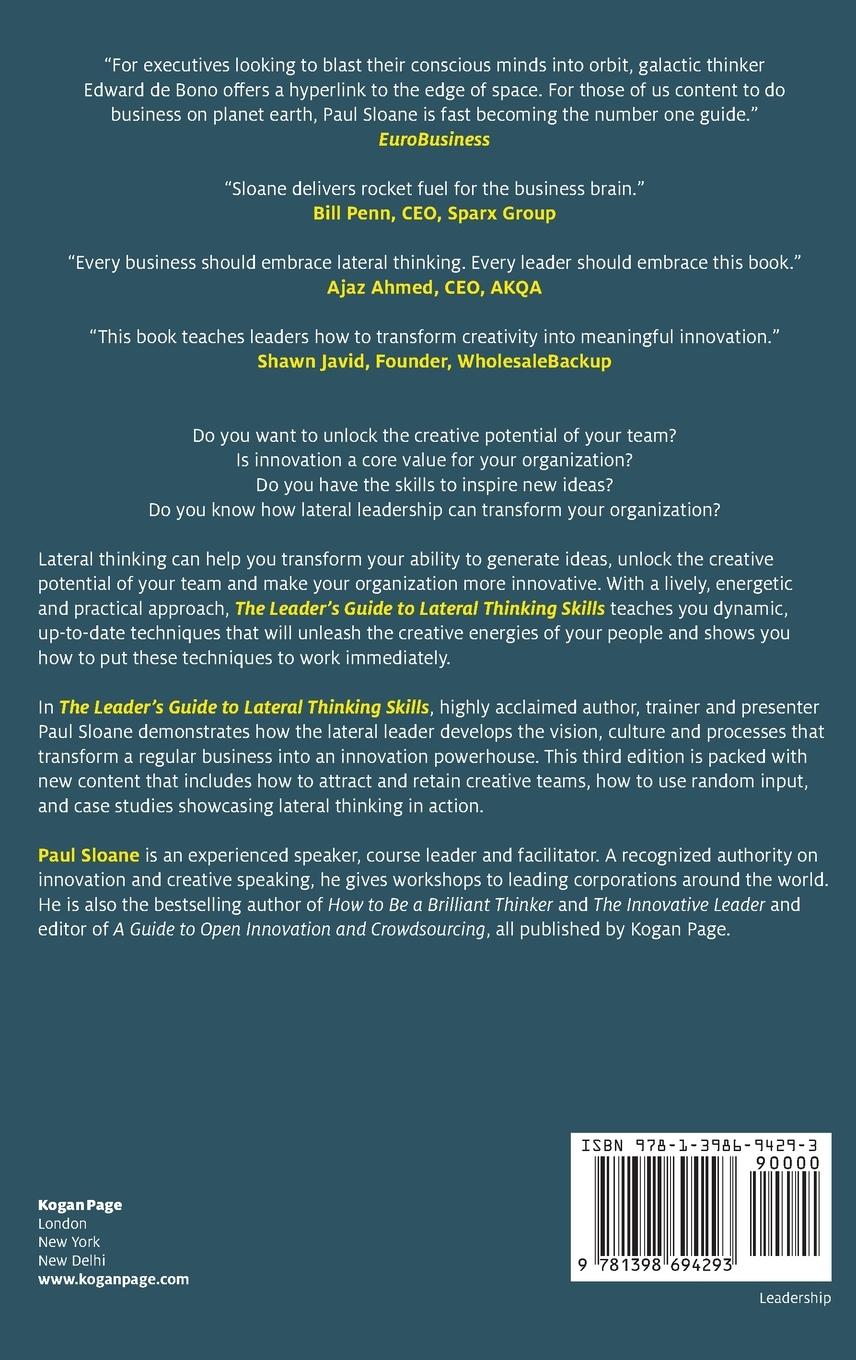 Rückseitencover Leader's Guide to Lateral Thinking Skills