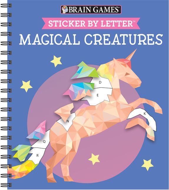 Vorderes Coverbild Brain Games - Sticker by Letter: Magical Creatures (Sticker Puzzles - Kids Activity Book)