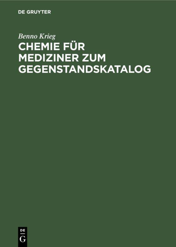 Vorderes Coverbild Chemie für Mediziner zum Gegenstandskatalog