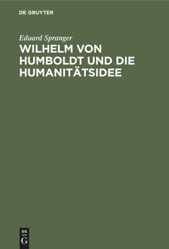 Vorderes Coverbild Wilhelm von Humboldt und die Humanitätsidee
