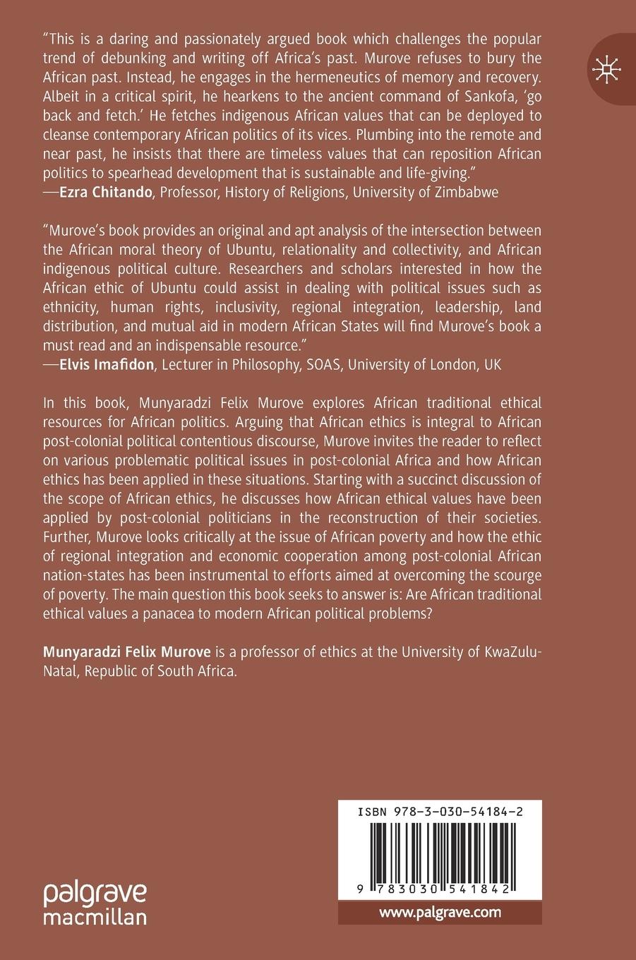 Rückseitencover African Politics and Ethics