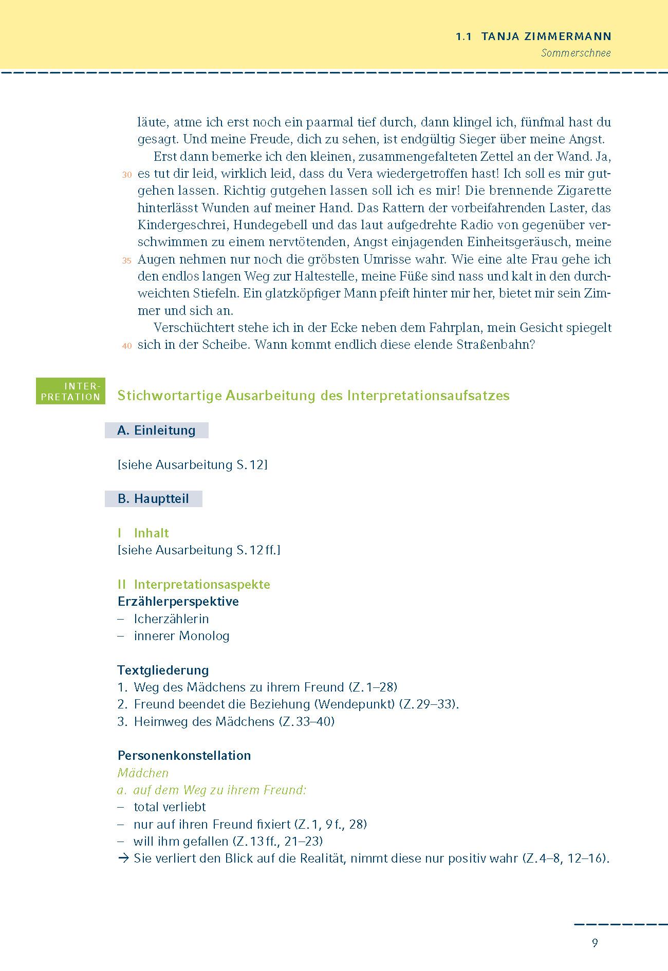 Beispielinhalt (Bild) Moderne Kurzgeschichten interpretiert