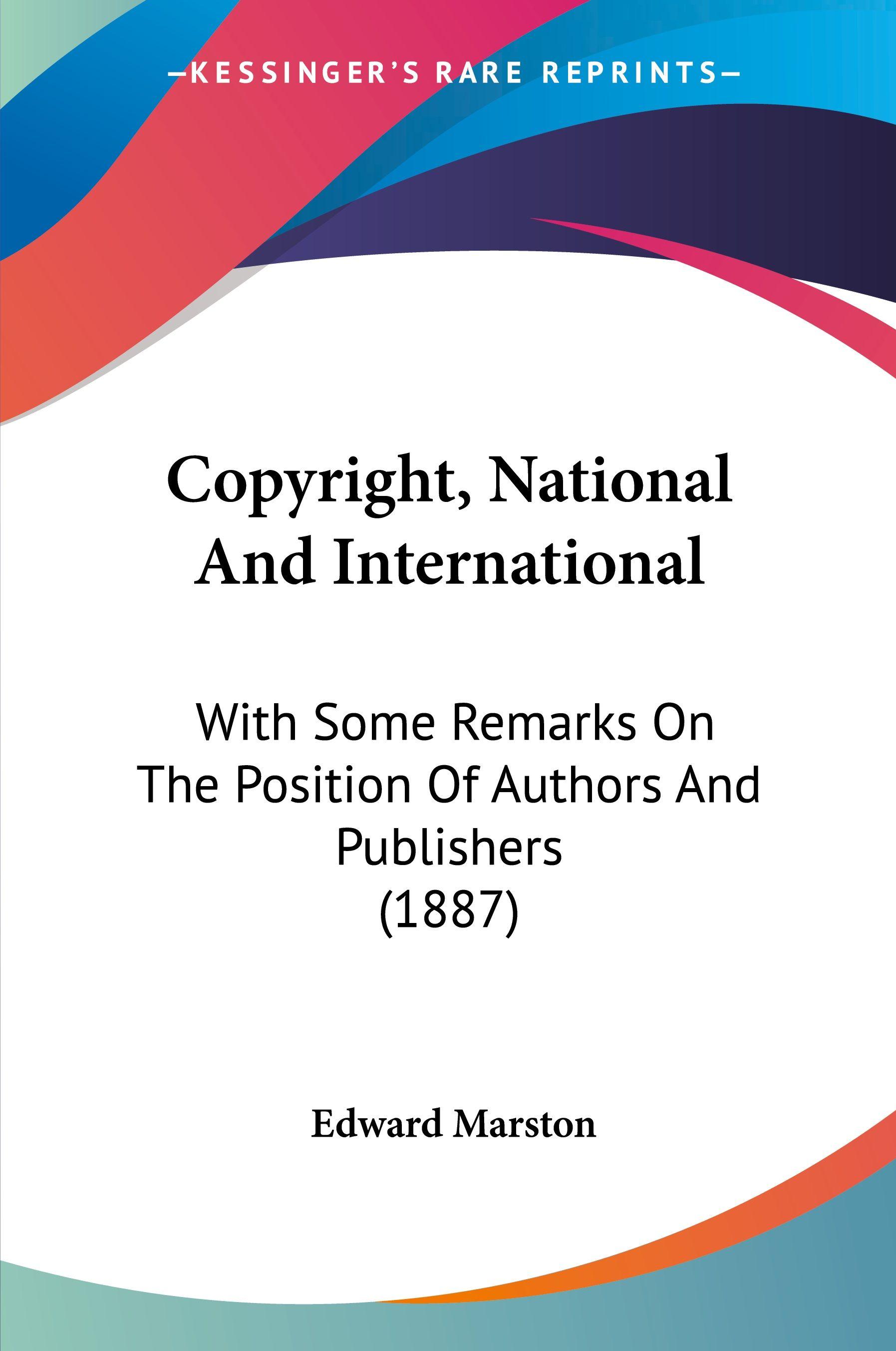Vorderes Coverbild Copyright, National And International
