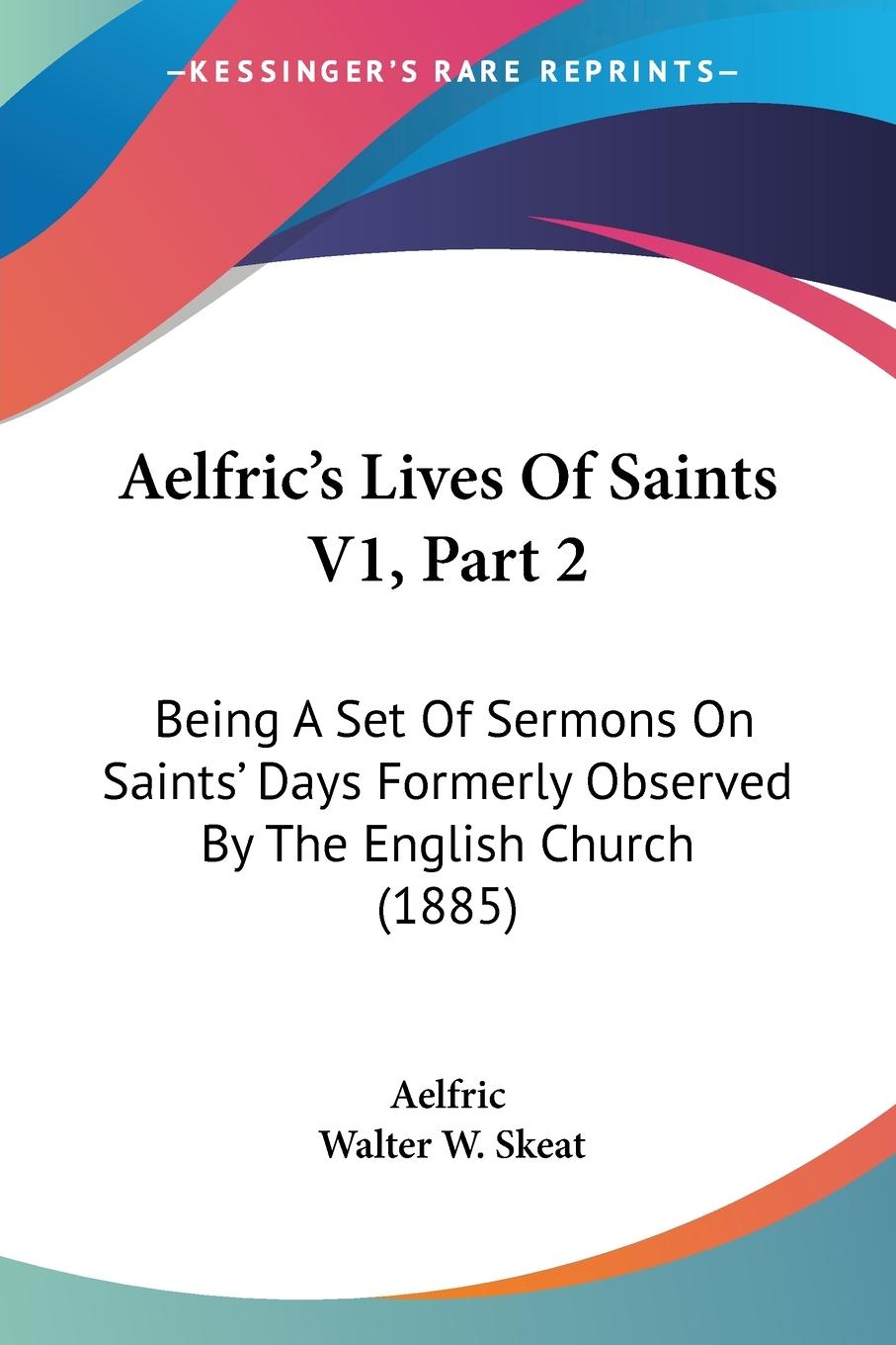 Vorderes Coverbild Aelfric's Lives Of Saints V1, Part 2