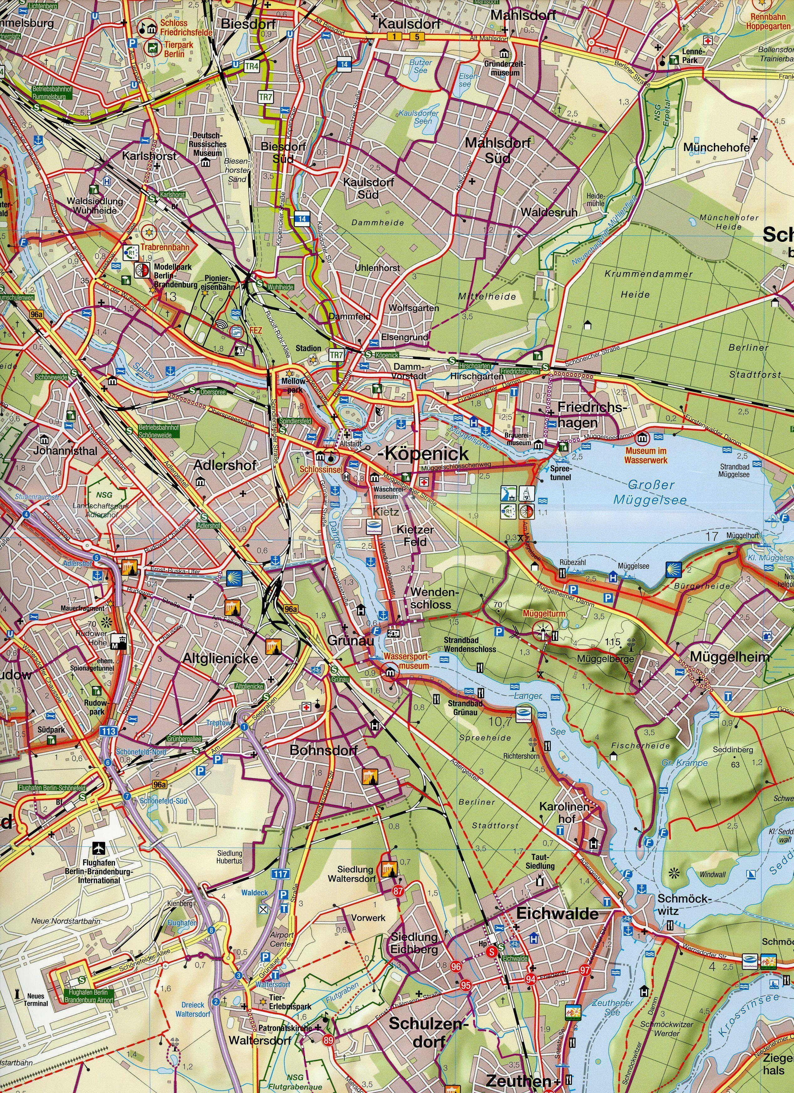 Beispielinhalt (Bild) Fahrradkarte Berlin Süd 1:60.000