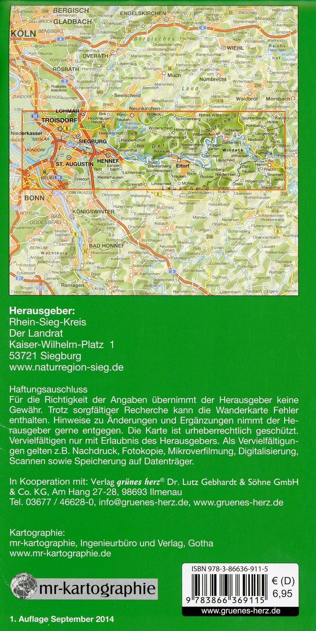 Beispielinhalt (Bild) Naturregion Sieg Wanderkarte 1:25 000